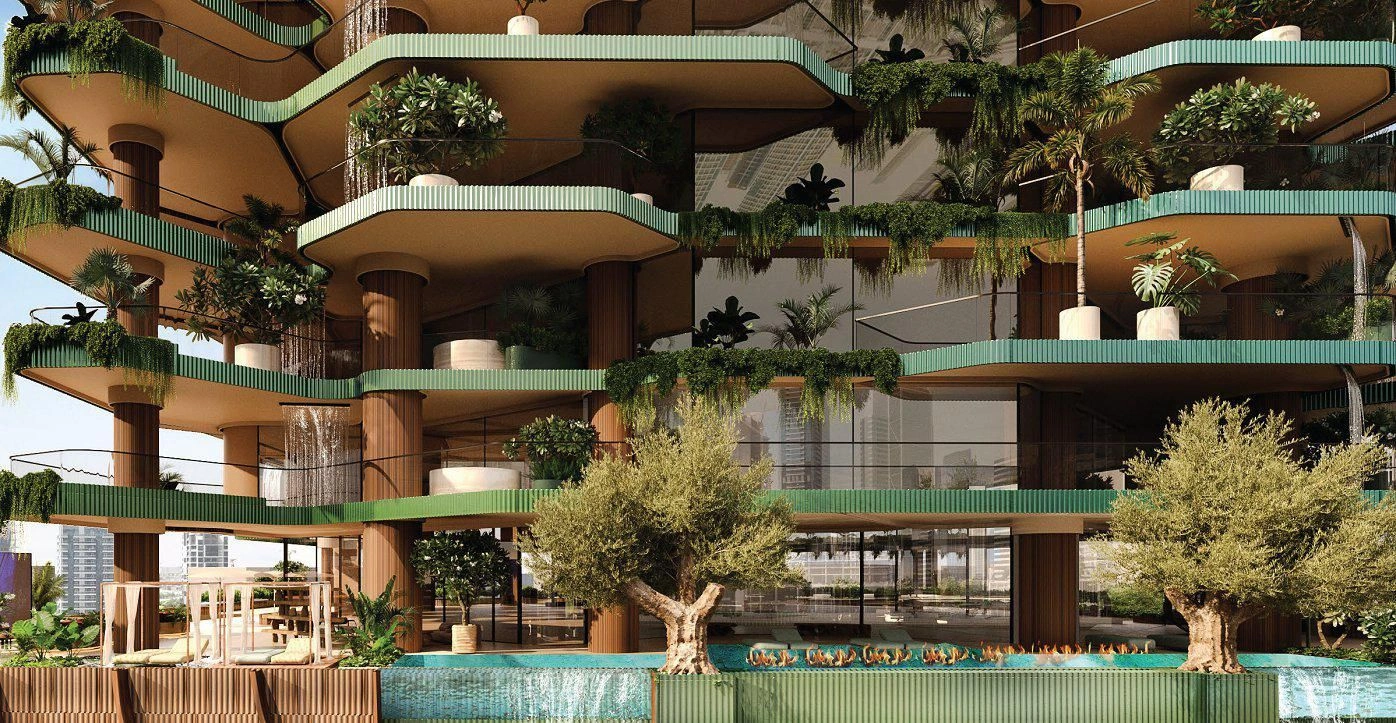 Новый комплекс Eywa на берегу канала с бассейнами, зоной отдыха и водопадами, Business Bay, Дубай, ОАЭ