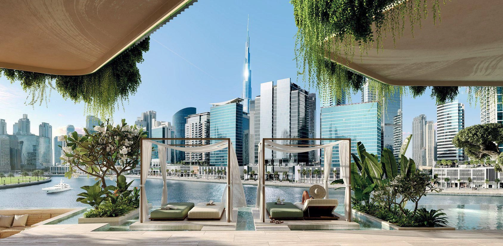 Новый комплекс Eywa на берегу канала с бассейнами, зоной отдыха и водопадами, Business Bay, Дубай, ОАЭ