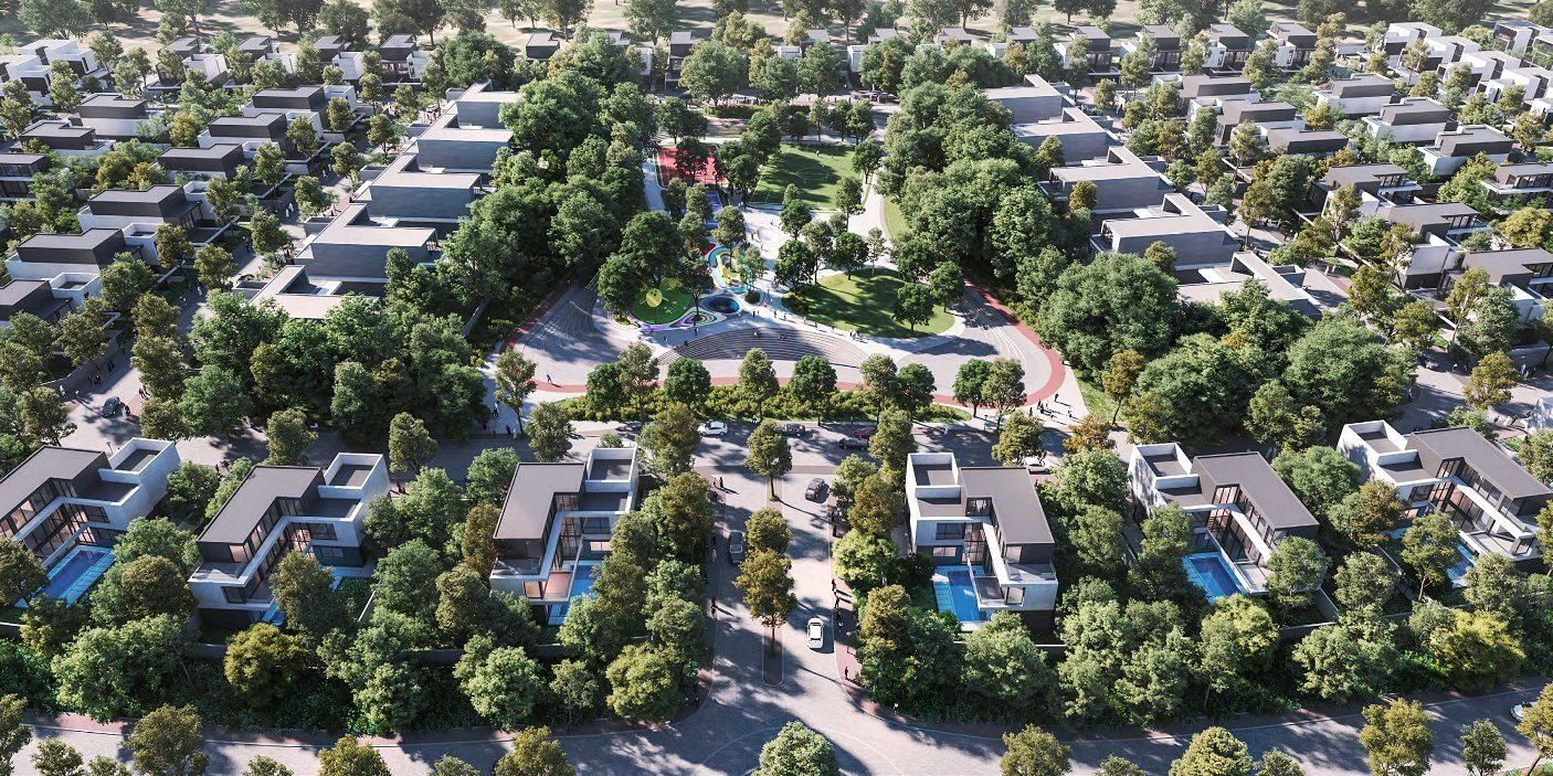 Новый охраняемый комплекс вилл и таунхаусов Jouri Hills 2 с гольф-полем, Jumeirah Golf Estate, Дубай, ОАЭ